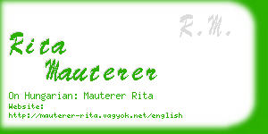 rita mauterer business card